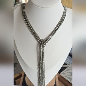 VTG Lariat 4 layer Silver Necklace